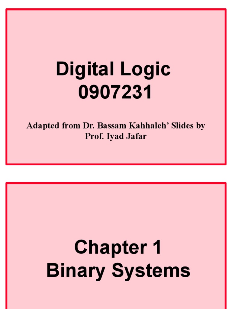 01 Chapter 1 Binary Systems UJ PDF Digital Electronics