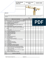 Daily Pre-Operational Check List for Yanbu South Terminal Tower Crane
