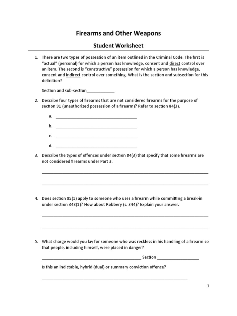 Worksheet For Time Class Gun