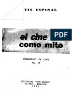 Cuadernos de Cine 13, Luis Espinal - El Cine Como Mito