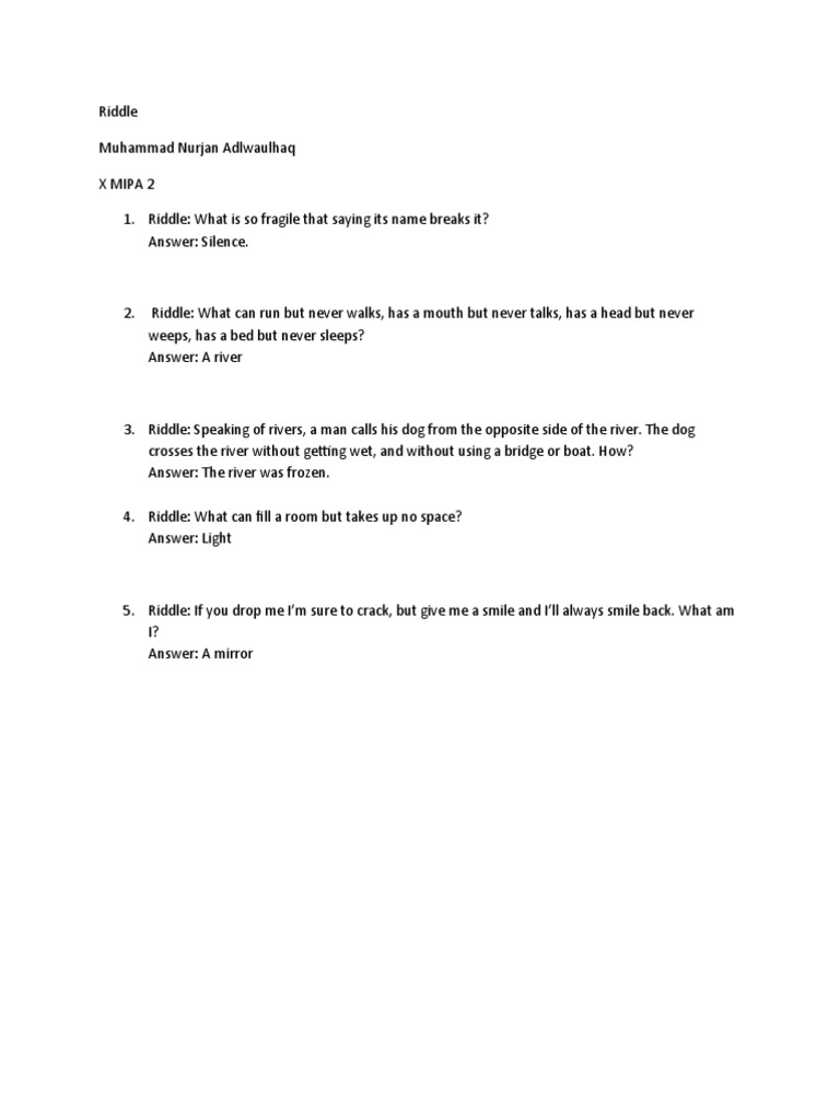 Riddle | PDF | Poetry