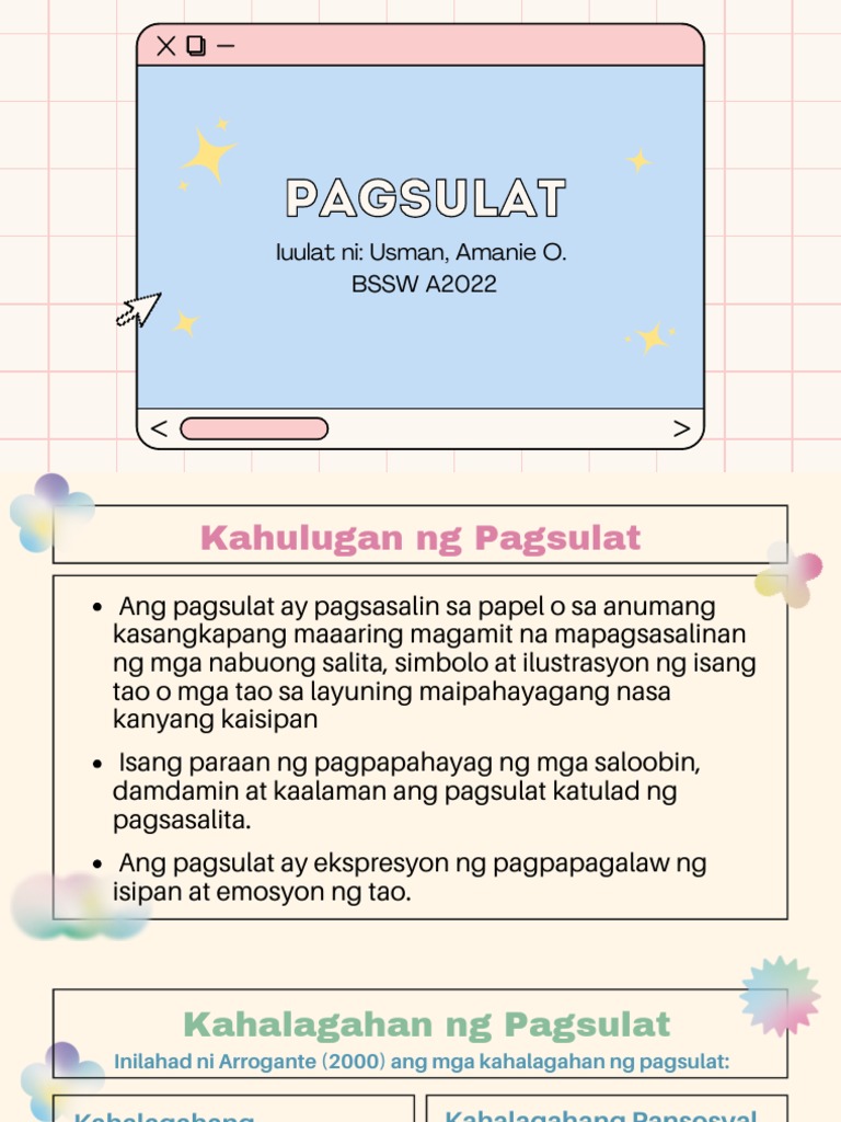 Pagsulat Report | PDF