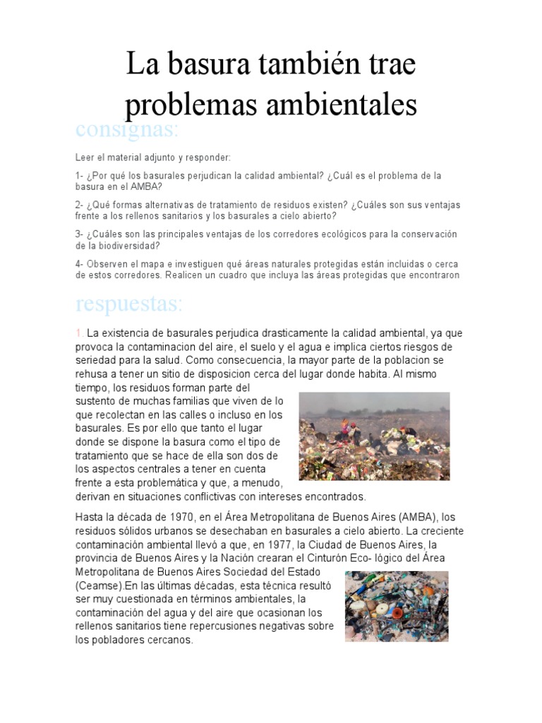 La Basura Tambien Trae Problemas Ambientales | PDF | Residuos | Vertedero
