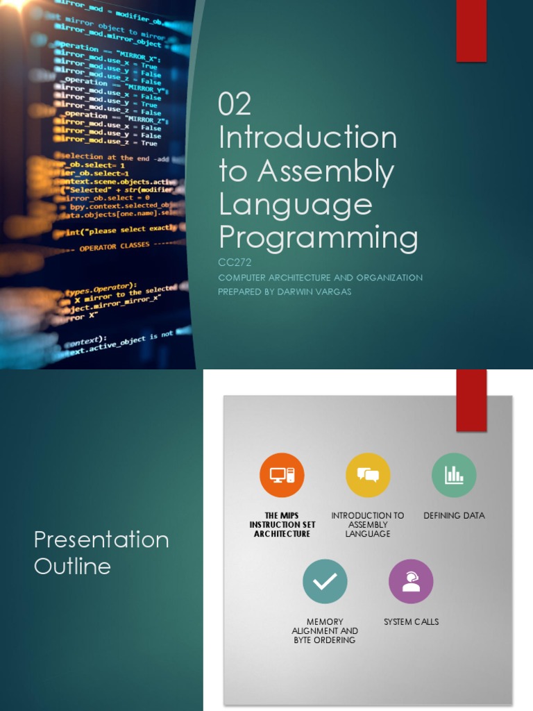 02 To Assembly Language Programming: Computer Architecture and ...