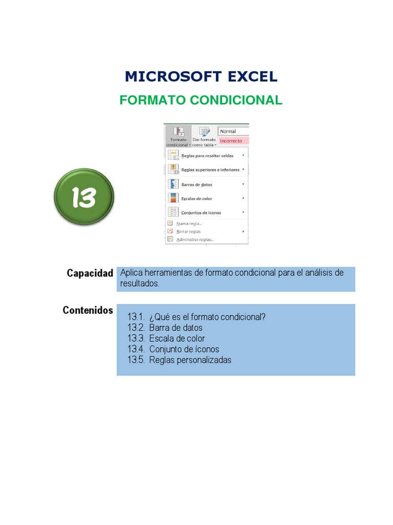 Computación II-Tema 13 - Hum | Descargar gratis PDF | Microsoft Excel ...