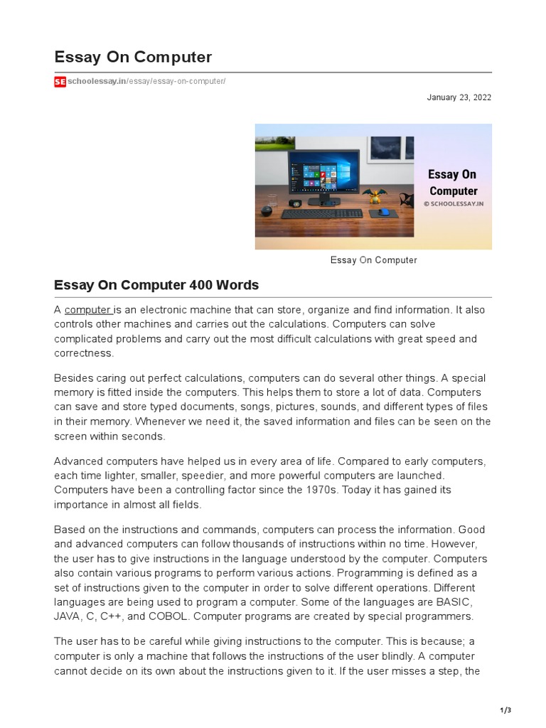 Overview of Computers and Their Impact | PDF | Computer Program ...