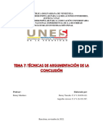 Tema 7: TÉCNICAS DE ARGUMENTACIÓN DE LA CONCLUSIÓN