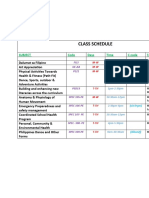 Class Schedule 