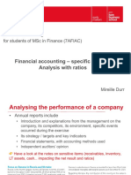 MSc Finance students financial accounting ratios analysis