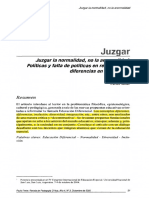 Skliar, Carlos. Juzgar La Normalidad, No La Anormalidad