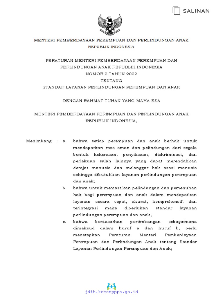 Permen pppa no 2 thn 2022 ok pdf