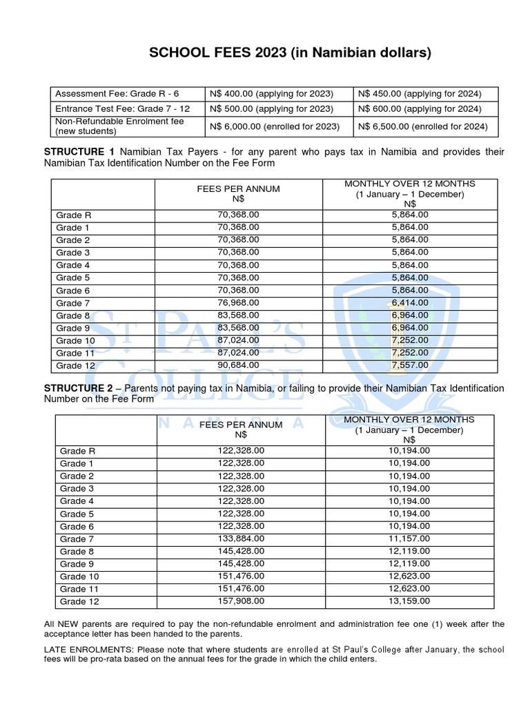 mary queen of peace school fees 2023