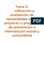 Planificación y evaluación de necesidades en prevención e intervención social