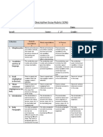 Final Descriptive Essay - Rubric - Com VI