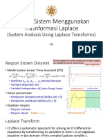 Analisis Sistem Menggunakan Trasnformasi Laplace: (System Analysis Using Laplace Transforms)