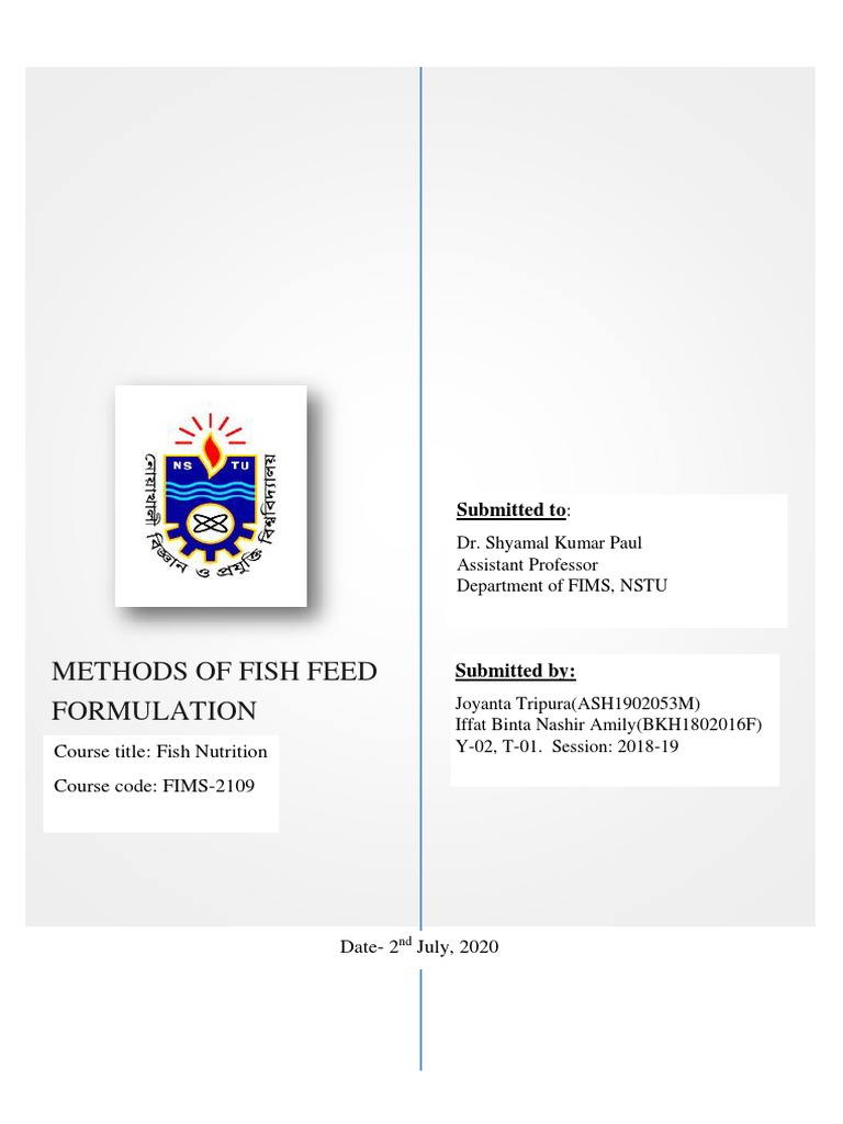 Fish Feed Formulation Methods PDF Amino Acid Linear Programming