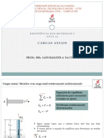 Cargas axiais em membros determinados e indeterminados