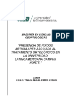 Presencia de Ruidos Articulares Asociado Al Tratamiento Ortodoncico