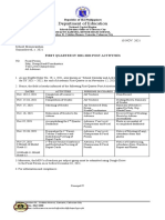 Memo 1ST Quarter Post Activities Sy 2021-2022