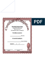 Certificate of Completion Template 3