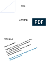 Powerpoint Presentation of A Proposal