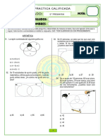 Práctica calificada de 5° primaria con ejercicios de aritmética, álgebra, geometría y razonamiento