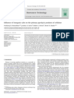 Influence of Inorganic Salts On The Primary Pyrolysis Products of Cellulose