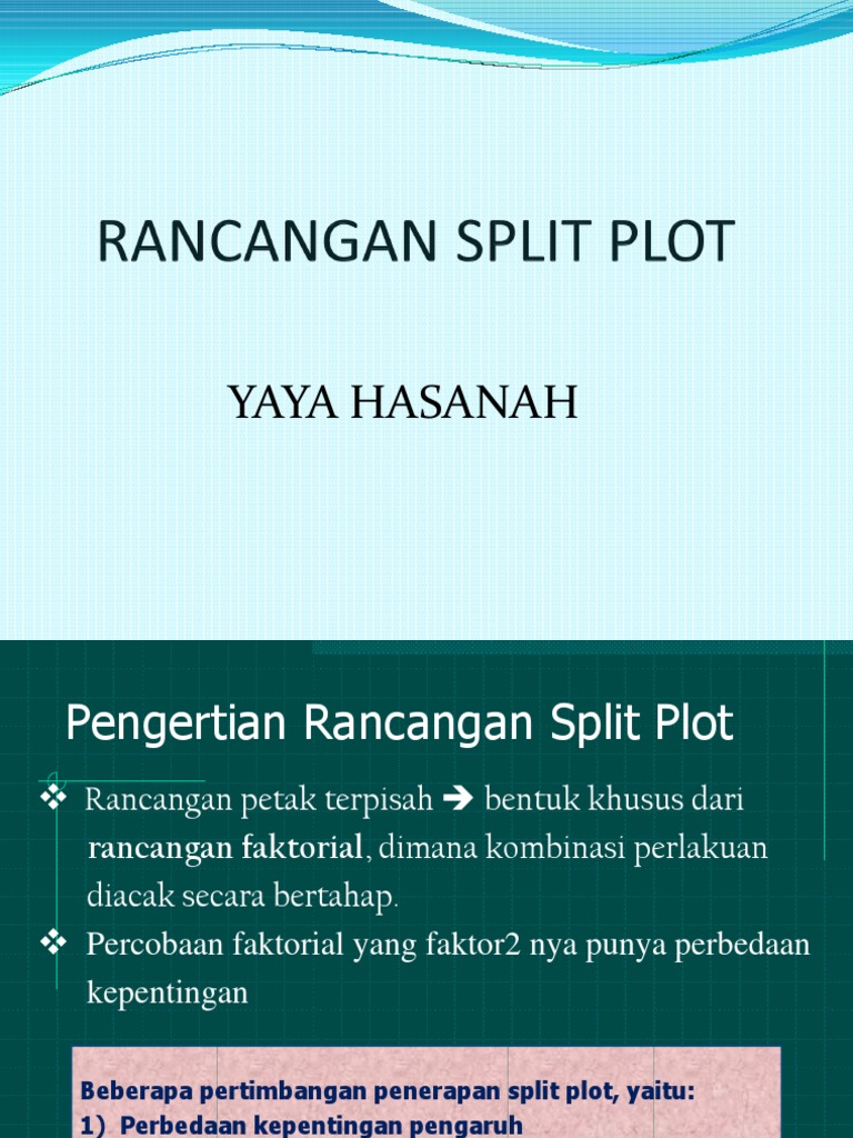 RPT (Split Plot) New | PDF | Metode & Bahan Ajar