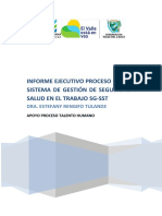 Informe Ejecutivo de Gestión de Seguridad y Salud en El Trabajo - de Junio A Septiembre 2018