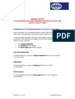 Generator Set Synchronising With and Running in Parallel With a Supply Utility