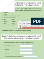 Caso 17- Cálculo mec conductor 63 mm2 Método Catenaria – Vano Desnivelado