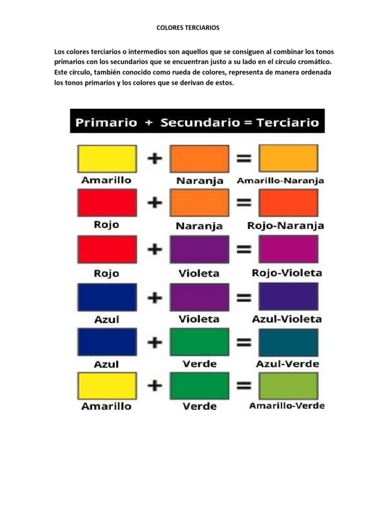 Colores Terciarios y su Mezcla | PDF | Hogar, jardinería y bricolaje