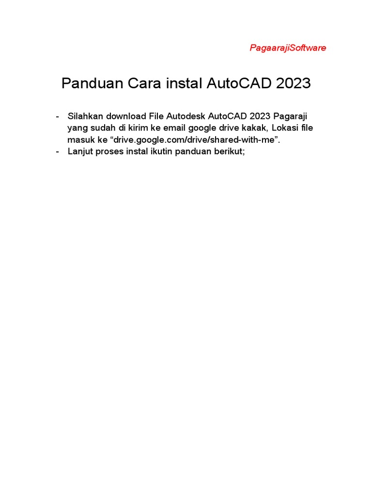 Panduan Cara Instal AutoCAD 2023 PDF