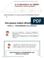 Sala de Estudo - Um Pouco Sobre Divisibilidade (Parte 2) - Clubes de Matemática Da OBMEP