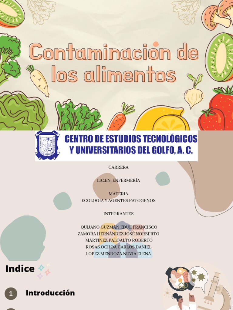 Contaminación de Alimentos y Riesgos | PDF | Enfermedades transmitidas ...