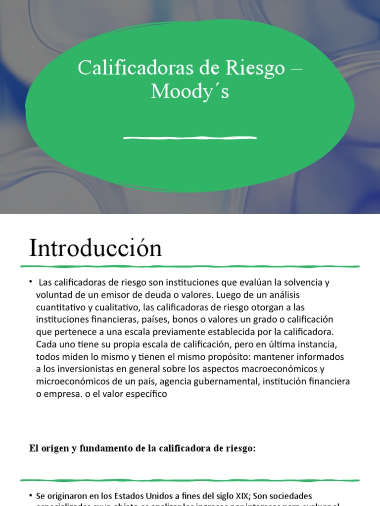 Calificadoras de Riesgo - Moody S | PDF | Economias | Business