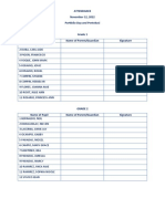 Portfolio Day Attendance Sheet