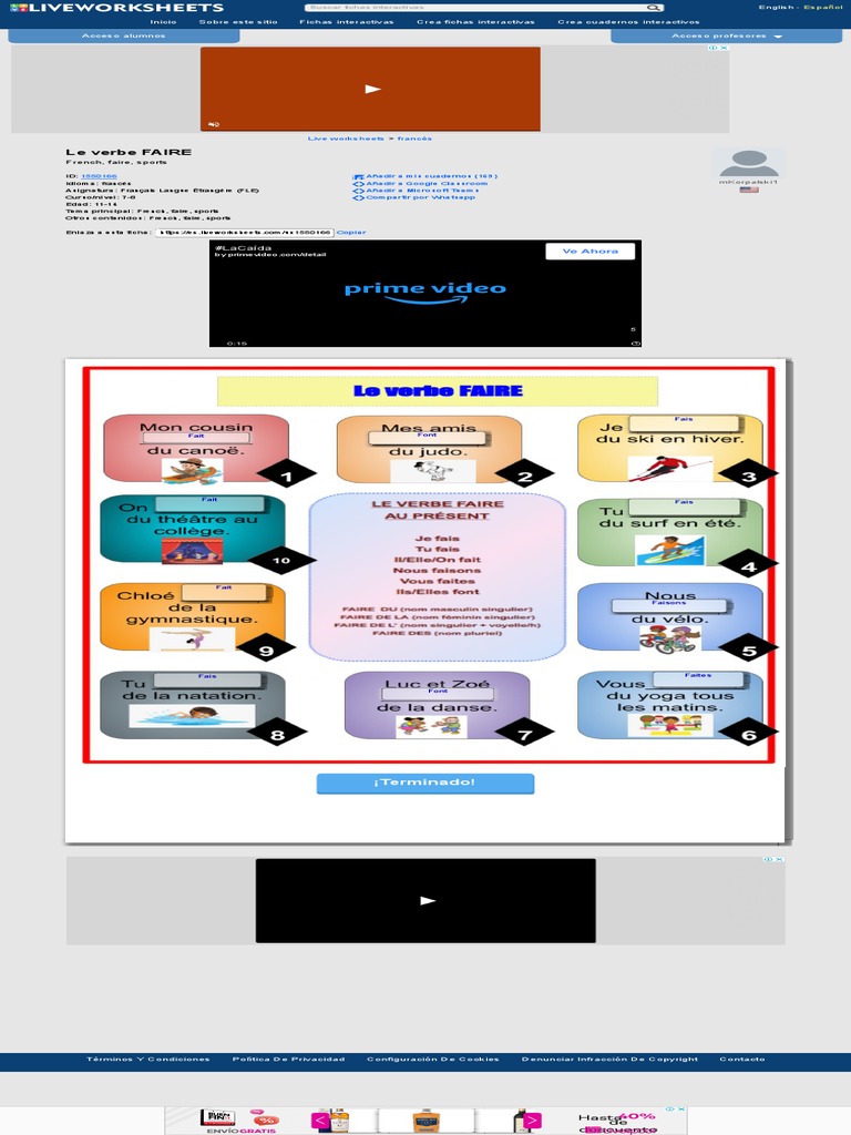 Ejercicio de Le Verbe FAIRE | PDF | Software