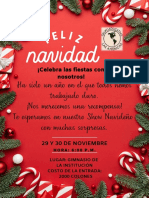 Invitación vertical Cena de Navidad de Empresa Informativo Rojo y Verde