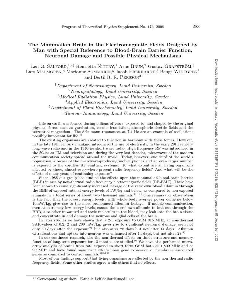 The Mammalian Brain in The EMFs Designed by Man-With Special Ref To