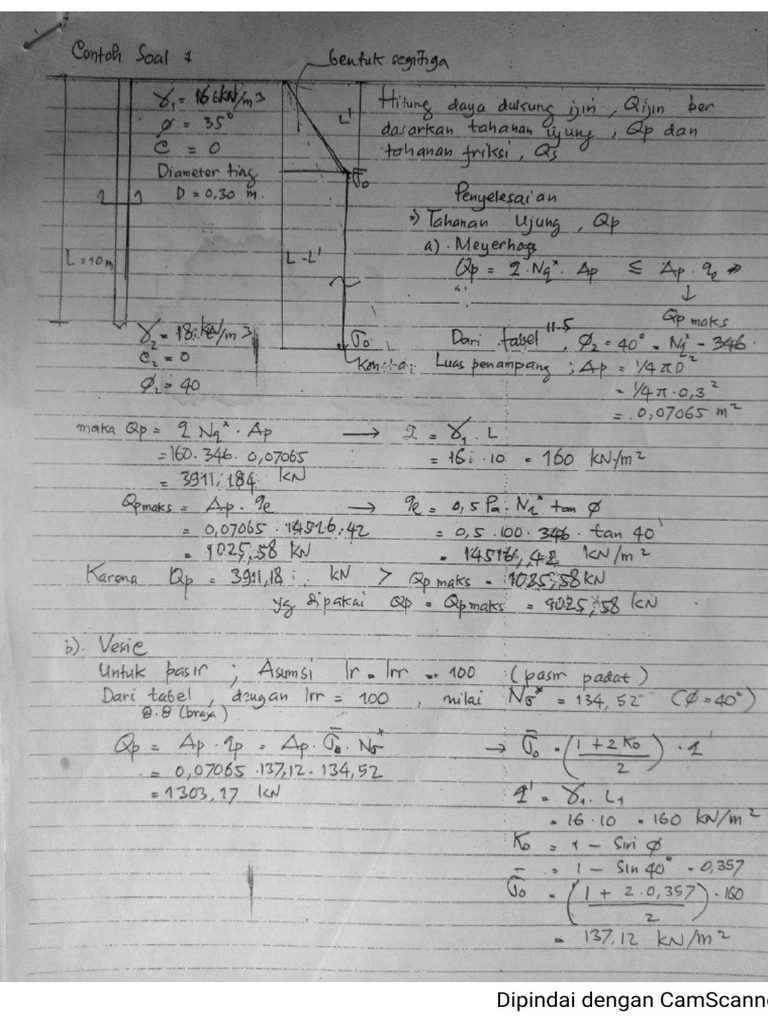 CONtoh Pondasi Tiang | PDF