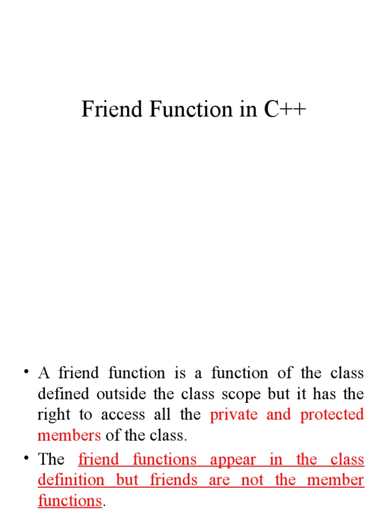 Friend Function in C++ | PDF