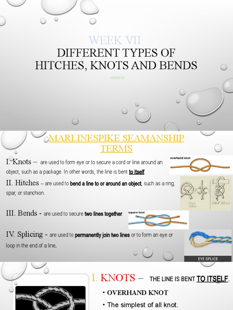 Different Types of Hitches, Knots and Bends for Mariners PDF Knot