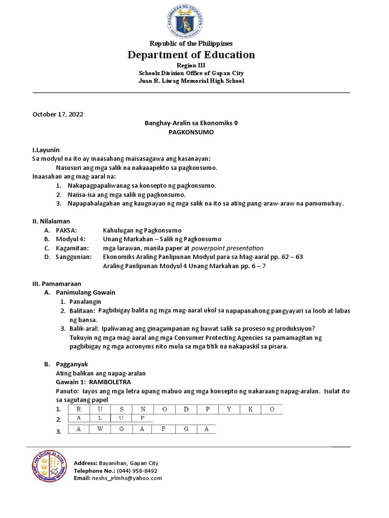 Lesson-Plan October 17 | PDF