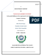 Bank Management System Micro Project Report