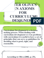 Oliva's 10 Axioms Guide Curriculum Design