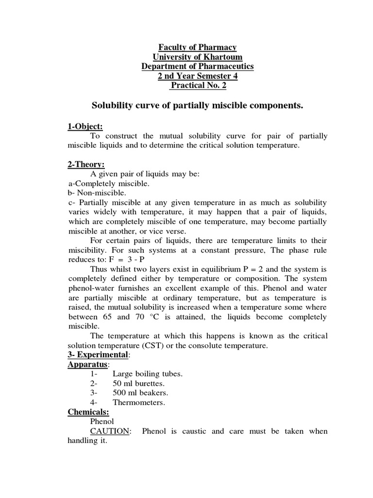 Determining the Critical Solution Temperature of Phenol and Water