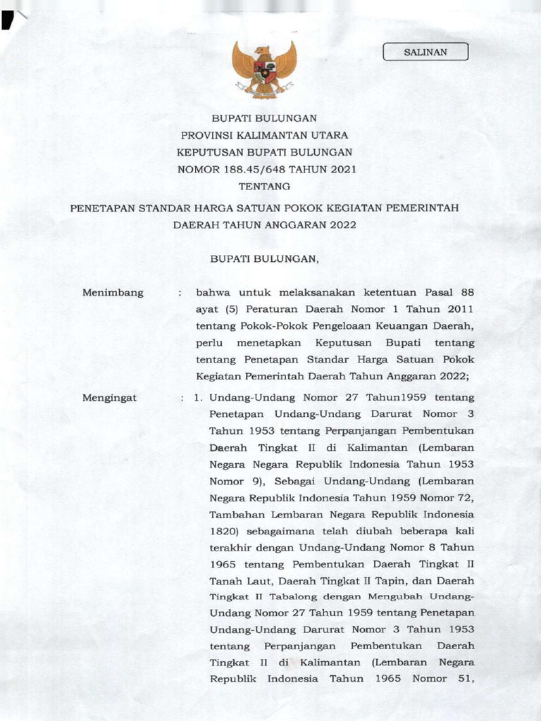 Standar HSPK Tahun 2022 | PDF