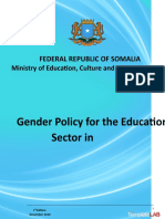 Gender Policy For Somali Education - Dec 2020