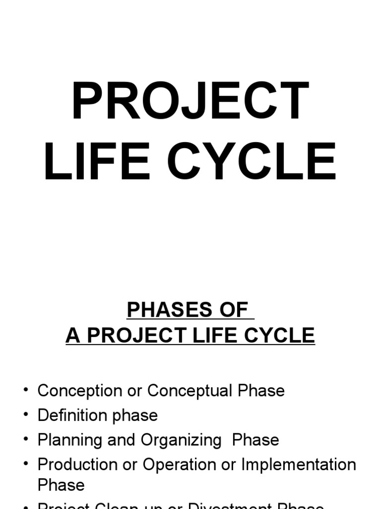 Project Life Cycle PDF Project Management Product Lifecycle